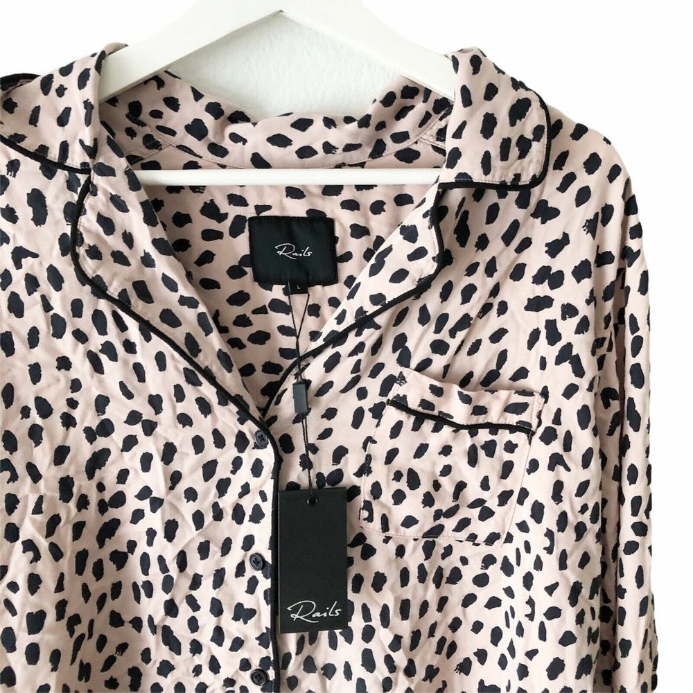 Nwt Rails Large Dalmation Print Pajama Top Shirt - image 4